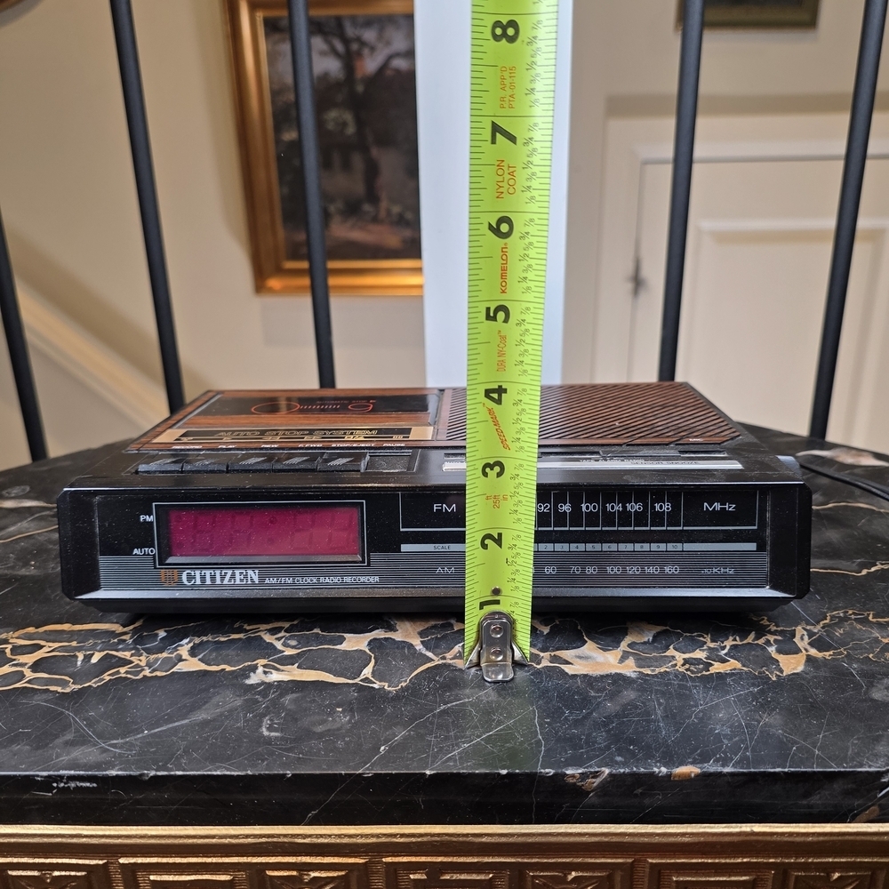 Vintage Citizen Clock Radio Cassette Player Woodgrain 80s - Picture 12 of 14